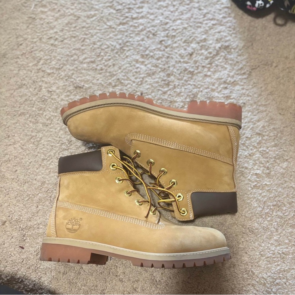 Timberland Wheat and Brown Nubuck Lace-Up Boots